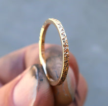 Load image into Gallery viewer, 14K solid yellow gold textured stacking ring
