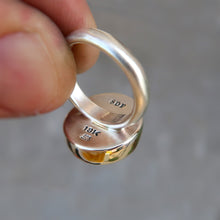 Load image into Gallery viewer, Variscite 18K and sterling silver ring. Size 7