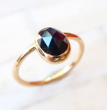 Load image into Gallery viewer, Sapphire 14K solid yellow gold ring. Size 6.5