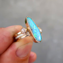 Load image into Gallery viewer, Australian opal and diamond ring set
