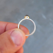 Load image into Gallery viewer, Sapphire mixed metal 14K and sterling silver wide band ring. Size 8