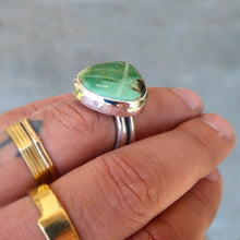 Load image into Gallery viewer, Damele variscite sterling silver statement ring. Size 8.25