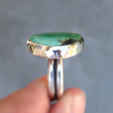 Load image into Gallery viewer, Damele variscite sterling silver statement ring. Size 8.25