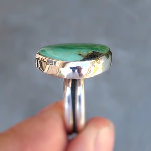 Damele variscite sterling silver statement ring. Size 8.25