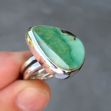 Load image into Gallery viewer, Damele variscite sterling silver statement ring. Size 8.25