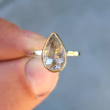 Load image into Gallery viewer, Rutilated Quartz  mixed metal 14K yellow gold sterling silver ring. Size 7