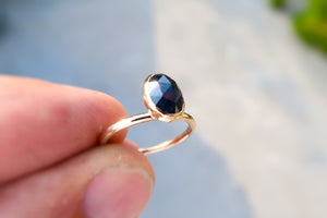 Sapphire 14K solid yellow gold ring. Size 6.5