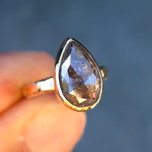 Load image into Gallery viewer, Salt and Pepper Diamond in 14K Solid Yellow Gold. Size 4.75