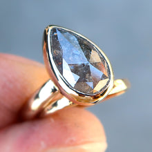 Load image into Gallery viewer, Salt and Pepper Diamond in 14K Solid Yellow Gold. Size 4.75