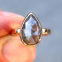 Load image into Gallery viewer, Salt and Pepper Diamond in 14K Solid Yellow Gold. Size 4.75