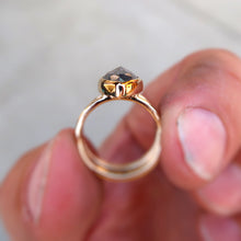Load image into Gallery viewer, Salt and Pepper Diamond in 14K Solid Yellow Gold. Size 4.75
