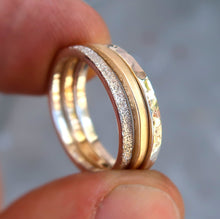 Load image into Gallery viewer, 14K yellow gold sterling silver stacking set
