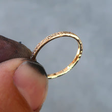 Load image into Gallery viewer, 14K solid yellow gold textured stacking ring
