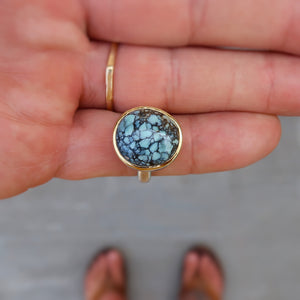 Variscite 18K and sterling silver ring. Size 7