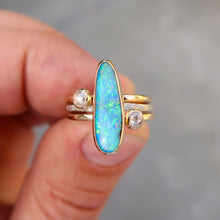 Load image into Gallery viewer, Australian opal and diamond ring set
