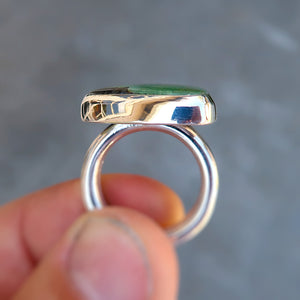 Damele variscite sterling silver statement ring. Size 8.25