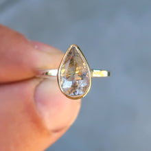 Load image into Gallery viewer, Rutilated Quartz  mixed metal 14K yellow gold sterling silver ring. Size 7

