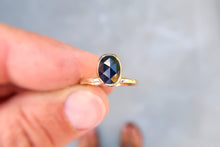 Load image into Gallery viewer, Sapphire 14K solid yellow gold ring. Size 6.5
