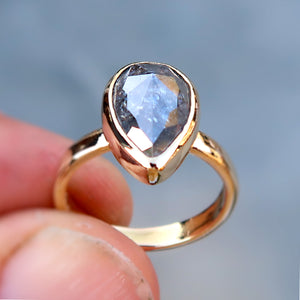 Salt and Pepper Diamond in 14K Solid Yellow Gold. Size 4.75