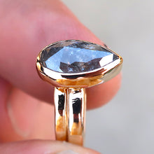 Load image into Gallery viewer, Salt and Pepper Diamond in 14K Solid Yellow Gold. Size 4.75
