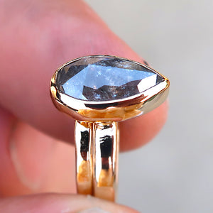 Salt and Pepper Diamond in 14K Solid Yellow Gold. Size 4.75
